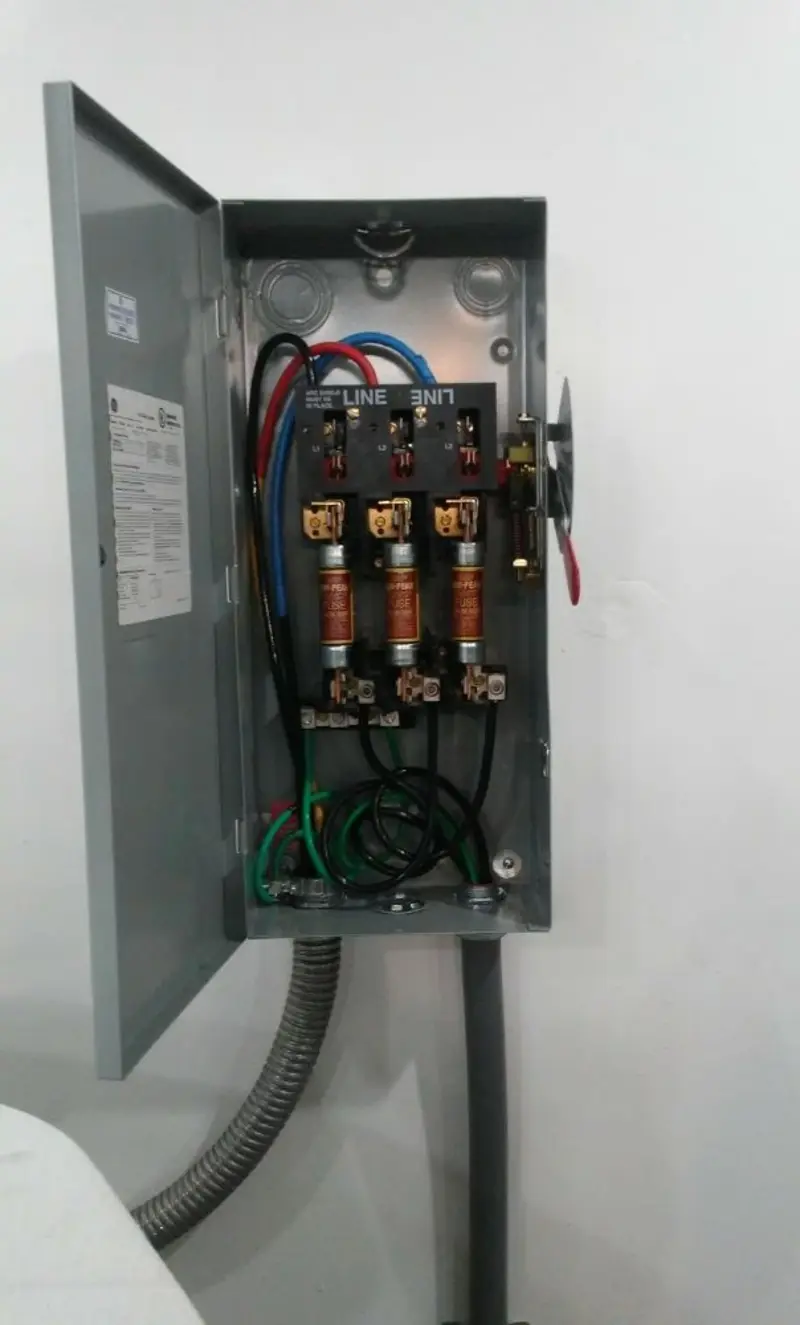 Three-phase disconnect switch installed for Electrical Wiring & Rewiring in Monticello
